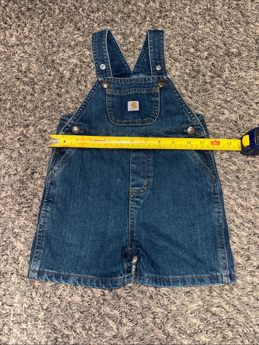 Carhartt 24 months Blue Denim Shortall Overalls (LIKE NEW)